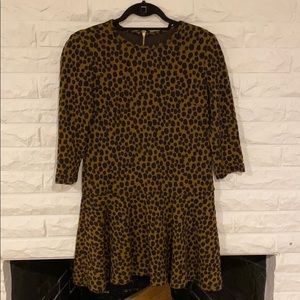 Cheetah print babydoll mini dress / tunic top